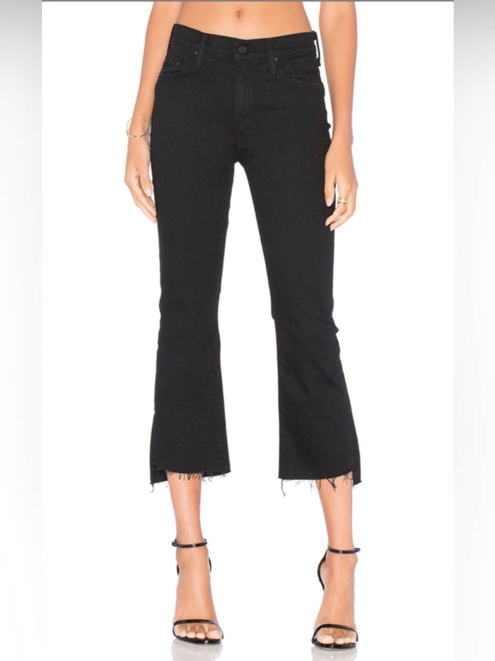 MOTHER Insider Crop Step Fray Blackbird Jeans